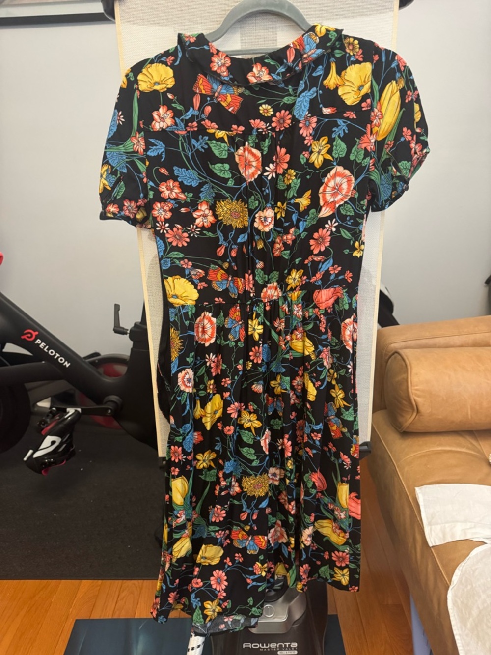 Maeve Anthropologie Bloedel Floral Dress Black Butterfly Ruffle V-neck Size 2 - Picture 5 of 5